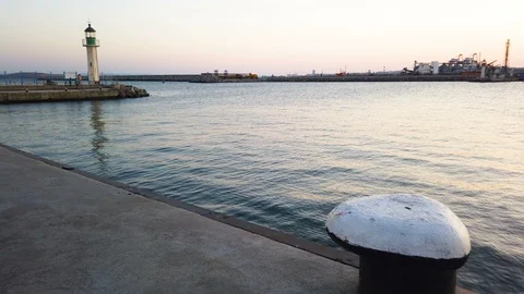 Man Walking on a dock at sunset. POV shot view. Stock Footage 114645976