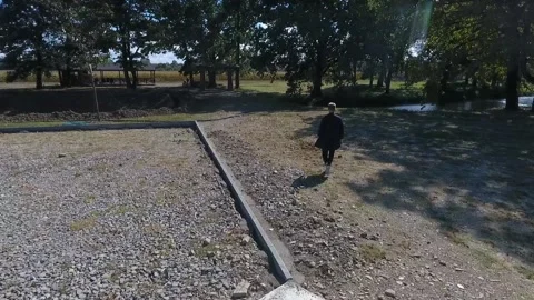 A man walking down a sidewalk Stock-Footage 130830313