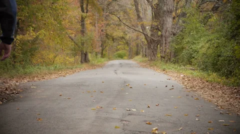 Man walking down street Stock Footage 34444750