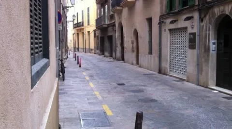 Man Walking Down Street in Spain Stock Footage 9270242