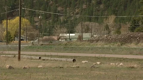 Man Walking Down Trail in Bonner/Milltown Stock Footage 105958194
