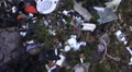 man Walking on the  dump trash by the road HD 동영상