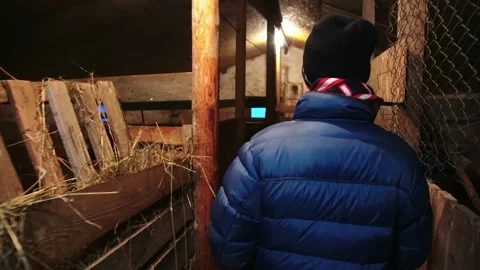 Man walking on the farm Stock Footage 224504611
