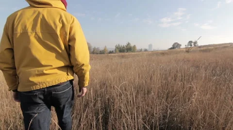 Man walking in a field Vidéo 56062026