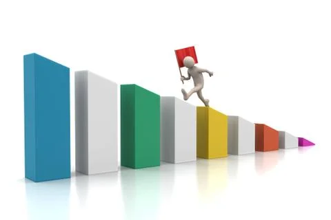 Man walking with flag Free Stock Illustration