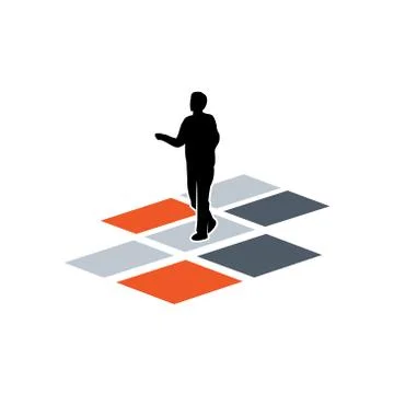 Man walking on floor vector Illustrazione stock