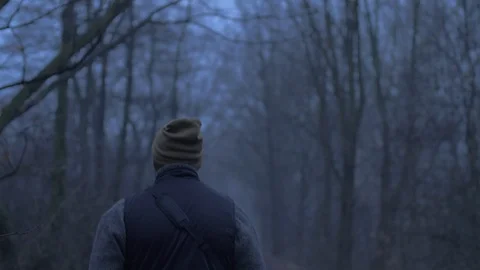 Man walking in forest Stock Footage 102950234