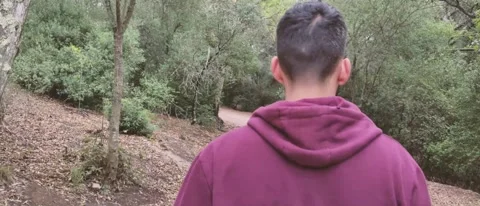 Man walking in the forest 動画素材 162990775