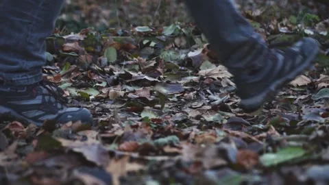 A man walking in the forest 動画素材 166860464