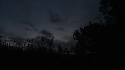 Man walking in Forest at Night  Stock Footage 92094685
