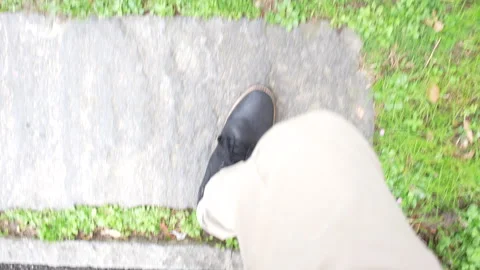 Man walking in the garden Stockbeeldmateriaal 267841393