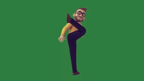 Man Walking With Glasses Isolated Green Screen Stock Video Stock-Footage 338017006