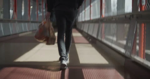 Man walking with groceries Video stock 134177307