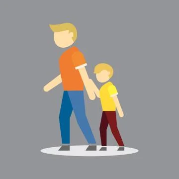 Man walking with his son Illustration