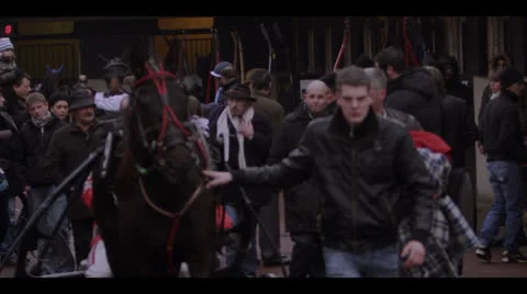MAN WALKING WITH HORSE Stock Footage 25133625