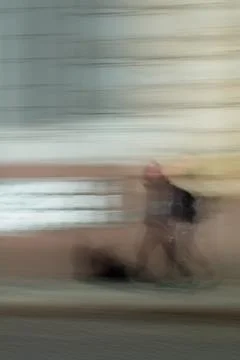 Man walking ICM. Stock Photos