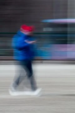 Man walking ICM. Stock Photos