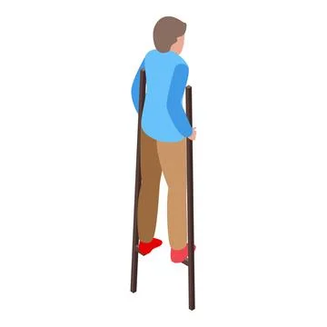 Man walking icon isometric vector. Circus wooden Ilustración de archivo