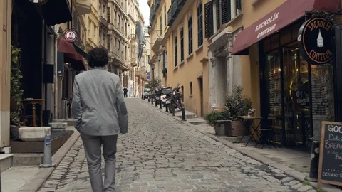 Man walking on Istanbul streets Stock Footage