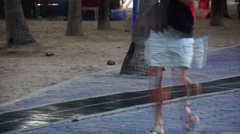 Man Walking Lower Body with Trails Stock Footage 25669169