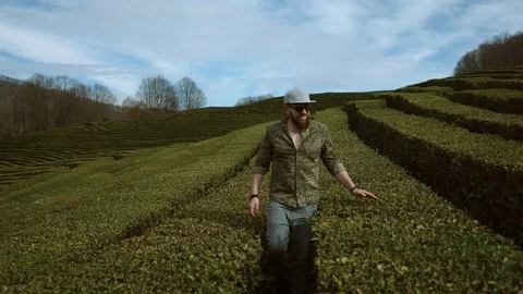 Man is walking in maze on mountains Stock Footage 88778212