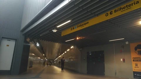 Man walking into metro station subway in Sao Paulo, Brazil. December 1st. 20 Stock Footage 166174865