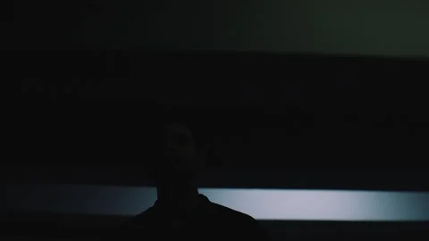 Man walking in the midnight city Stock Footage 131401125