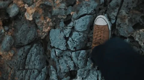 Man walking on the mountains Video stock 45835203