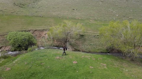Man walking nature Stock Footage 274555350