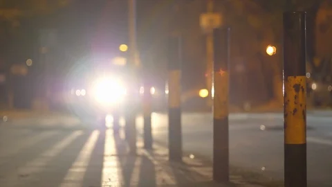 Man walking at night alone Stock Footage 98345021
