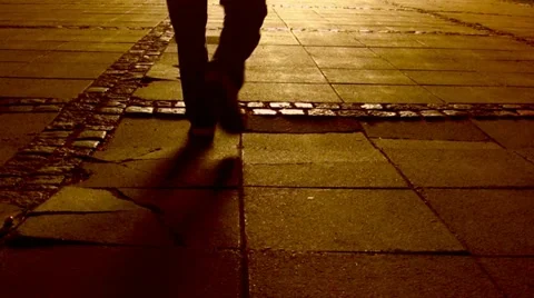 Man walking at night Stock Footage 10975040