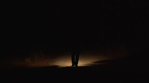 Man walking at Night Stock Footage 234211911