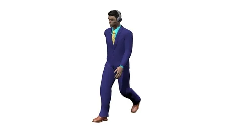 MAN WALKING NODDING FRONT LEFT VIEW Vídeos de archivo 99562577