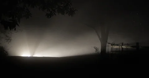 Man Walking Out Of Fog Night | Stock Video | Pond5