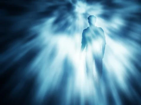 Man walking out of light Stock-Illustration