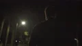 The man walking outdoor. evening night time, slow motion 4k or 4k+ Resolution