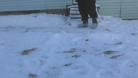 Man walking outside in winter Stock Footage 169328403