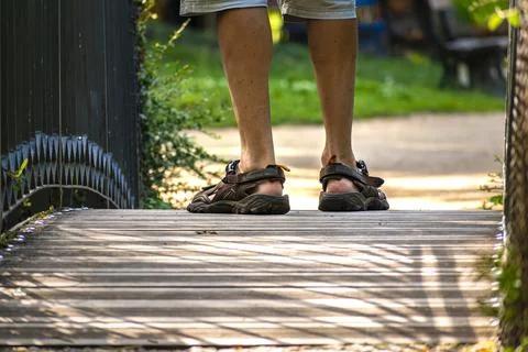 Man walking on a path, helathy activity to make exercice 스톡 사진