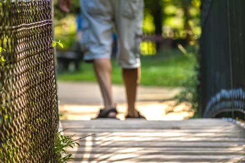 Man walking on a path, helathy activity to make exercice 스톡 사진