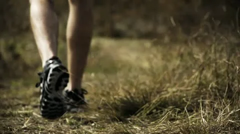 Man Walking on Path, Slow Motion, Color Corrected Video stock 12531182
