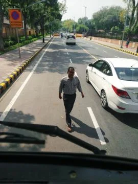 This man is walking Stockfoto's