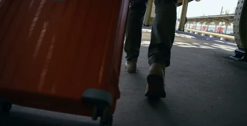 Man Walking At Platform Stock Footage 78772474
