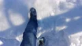 The man walking on the pure snow 4k or 4k+ Resolution