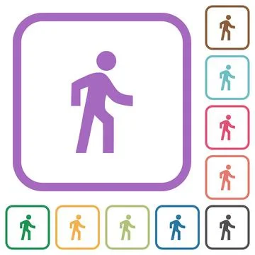 Man walking right simple icons Stock Illustration