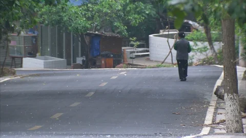 Man walking on road Stock Footage 88687871