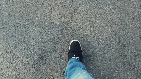 Man walking on road, POV Stock Footage 68382813