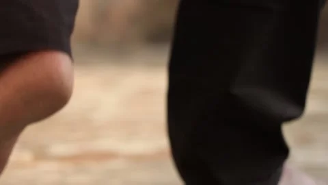 Man walking on rough floor. Stock Footage 168969982