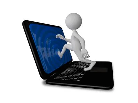 Man walking in the screen Illustrazione stock