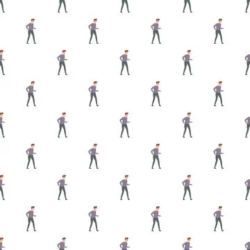 Man walking seamless pattern background for recreation Stock Illustration