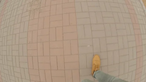 Man walking on the sidewalk Stock Footage 113815670